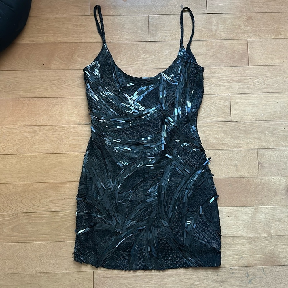 Vintage All Saints Size small little black beaded dress